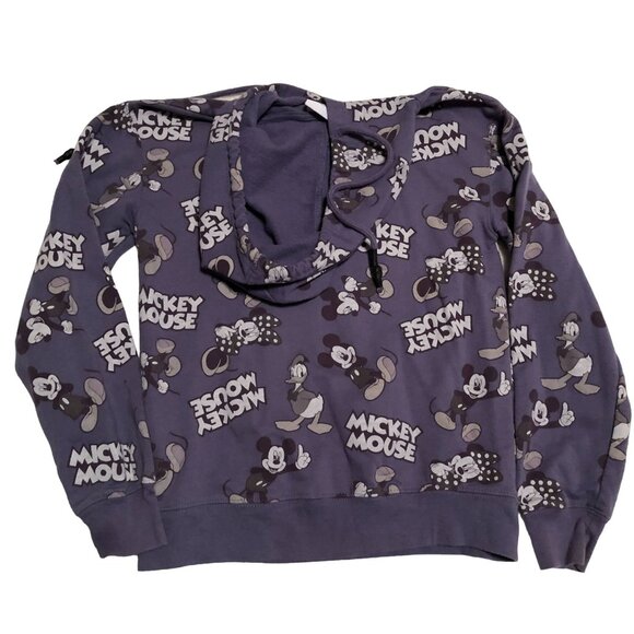 PURPLE DISNEY MICKEY MOUSE HOODIE SIZE S MICKEY BUSTING OUT ALL OVER PRINT YOUTH - Picture 4 of 4